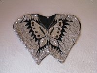 Jedwabna wieczorowa bluzka, tunika motyl z cekinami, rozm. M / L / XL 