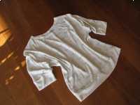 Luźny, biały sweterek, bluzka z cekinkami, L / XL