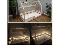 Łóżko dziecięce domek z materacem 160x80 od ręki. Producent