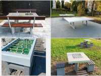 Stoły betonowe do gier na zewnątrz