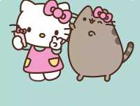Pusheen i Hello Kitty Miłość - plakat - galeriaplakatu.com