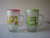 Zakochane szklanki, kubki ze szronionego szkła z pokrywką - Meksyk 