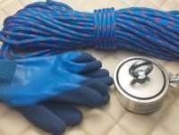 Magnes neodymowy do poszukiwań w wodzie F 300 2xM10 Magtom zestaw prezent