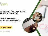 Asystent Prawny/Asystentka Prawna z orzeczeniem o niepełnosprawności - praca hybrydowa dla osób z Warszawy i okolic