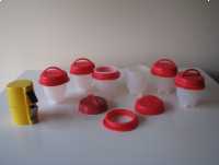 Otwieracz, rozbijak do jajek, silikonowe kubki, forma do gotowania jajek 